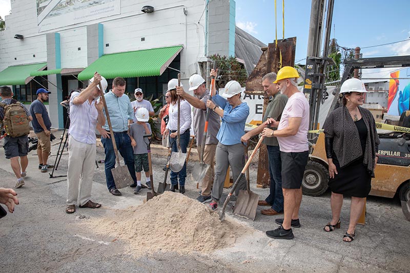 Groundbreaking for a 9/11 memorial sculpture, designed by Mark Aeling, and park in the Warehouse Arts District of St. Petersburg, Florida.