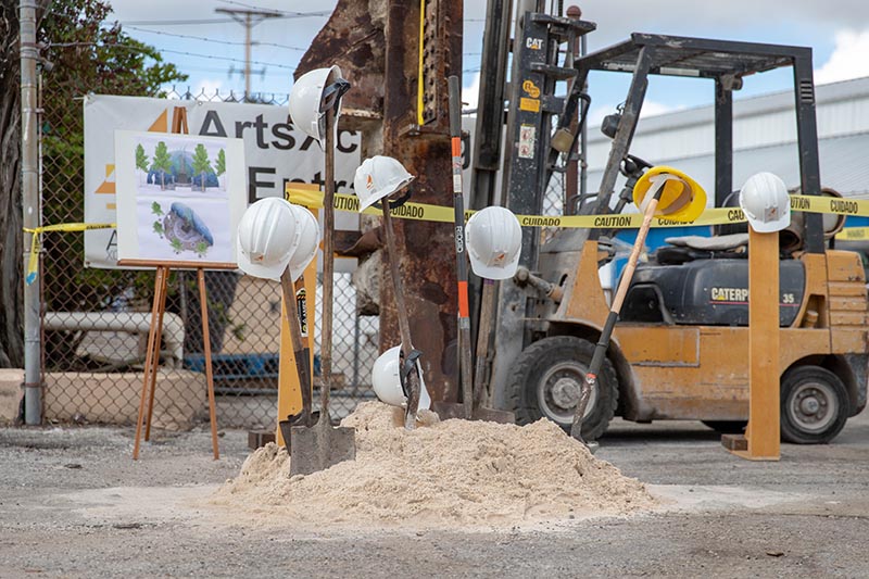 Groundbreaking for a 9/11 memorial sculpture, designed by Mark Aeling, and park in the Warehouse Arts District of St. Petersburg, Florida.